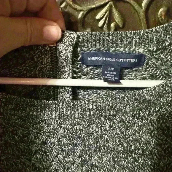 American Eagle Outfitters Sweater Long Sleeve, PS Boatneck, Twist Knit Gray - Picture 4 of 4